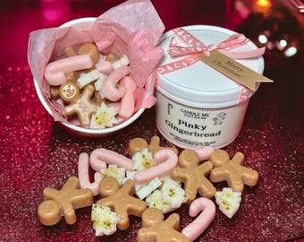 Cera di soia rosa da sciogliere al pan di zenzero (113 g), decorazione profumata per le feste natalizie.