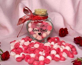 Valentine Dots wax melt Love Spell (type), natural soy wax, highly sweet scents, valentine home decor, gift ideas.