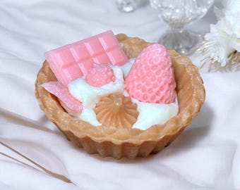 Cera di soia fondente alla fragola - Profumo fatto a mano per la casa dolce (2 oz)