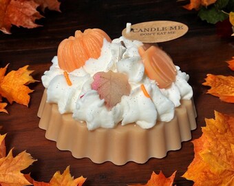 Candela di soia alla torta di zucca e vaniglia: decorazioni autunnali per la casa.