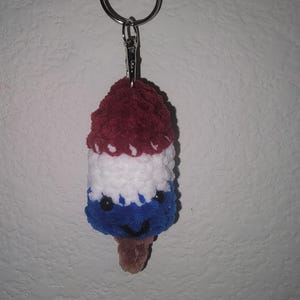Red, white, and blue popsicle keychain (dark)