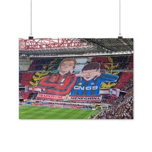 Milan San Siro Stadium, Derby, Rolled Posters, Serie A, Football Club, Soccer, Coreo, Stadium