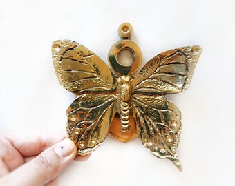 Solid Brass Butterfly Door Knocker, Vintage-Inspired Door Knocker