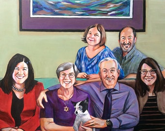 Custom Family Portrait 8x10 acrylic on canvas
