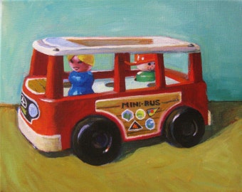 PRINT - Fisher-Price Little People Minibus Print
