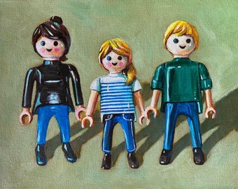 CUSTOM PAINTING - Family Toy Portrait 8"x10" acrylic on canvas