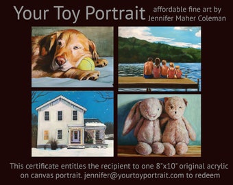Gift Certificate for custom portrait 8"x10"