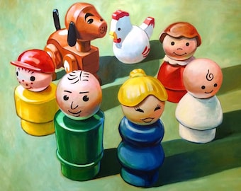 Little People Family Circle, 8x10 giclee print