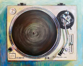 PRINT - 10x12 print of original painting Technics 1200 Turntable