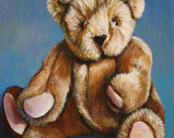 PRINT - Classic Teddy Bear, 8x10 print of original painting