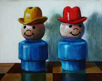 Two Cowboys - Vintage Fisher-Price Little People Print