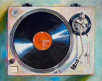 PRINT - Technics 1200 Turntable #2 - 10x12 print of original painting