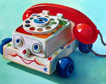 PAINTING - Chatter Phone - Original 18"x24" painting, acrylic on canvas