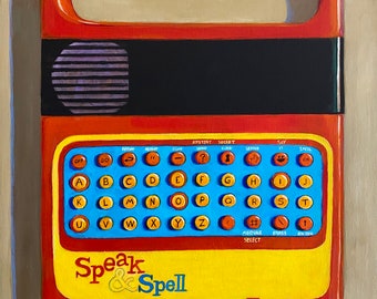 PRINT - Speak and Spell 8x10 print of original painting
