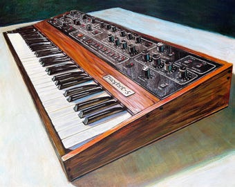 8x10 PRINT of original painting - Prophet 5 Synthesizer