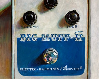 Big Muff Guitar Pedal 8x10 print of original painting