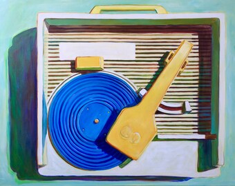 PRINT - Vintage Fisher-Price Record Player 8x10 Print of original painting