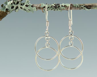 MODERN CIRCLES Dangling Sterling Silver Earrings (Ready to Ship)