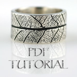 PDF Tutorial--Learn How to Make Leaf Textured Rings