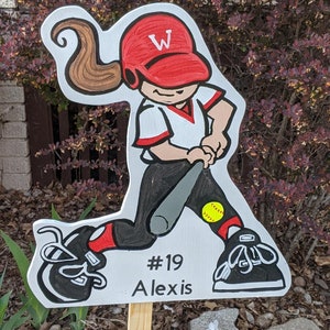 Softball sign, baseball sign, yard art