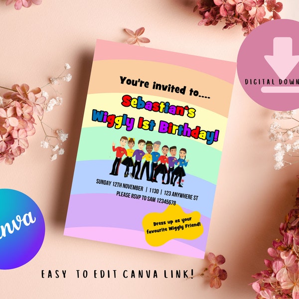 Inspired by The Wiggles Birthday Party Invitation | Fruit Salad Tv Wiggles | Digital Download