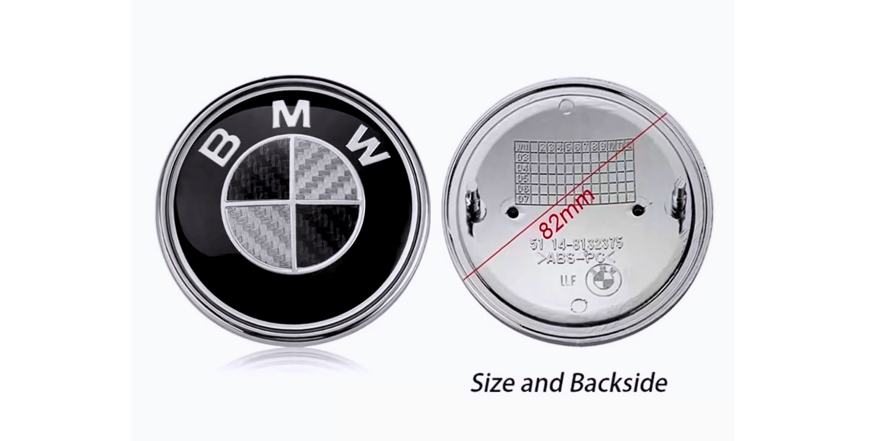 BMW EMBLEM 82MM NEW Badge Hood Carbon Black M Performance 1/3/5/6/7/8/X ...