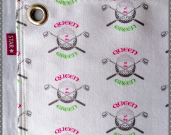 Golf Towel "Queen of the Green" Personalisierbar Golfer Handtuch