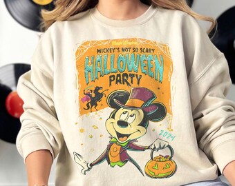 Vintage Mickey Mouse Halloween Sweatshirt: Disneyland Magic Kingdom