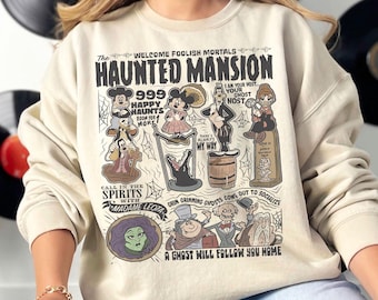 Vintage Haunted Mansion Sweatshirt, Mickey And Friends Halloween Shirt, Disney Halloween Party Shirt, Mickey's Not So Scary Halloween Tee
