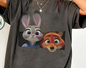 Coquette Bow Watercolor Zootopia Shirt, Judy Hopps Shirt, Nick Wilde Shirt, Retro Zootropolis Disney Tee, WDW Family 2026 Trip Tee