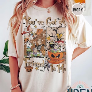 Vintage Toy Story Halloween Komfort Farben Shirt, Sie haben einen Freund Shirt, Disney Trip 2024 Halloween Shirt, Woody Buzz Lightjahre Shirt