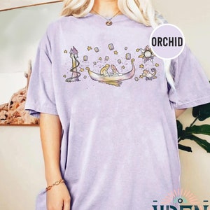 Retro Rapunzel Tangled Comfort Colors Shirt, Floral Rapunzel Shirt, WDW Disney Princess Shirt, Tangled Lanterns Shirt,Disney Girl Trip Shirt