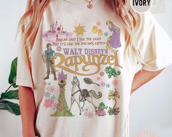 Koszulka Vintage Rapunzel Tangled, Koszulka Floral Rapunzel, Koszulka WDW Disney Princess, Koszulka Disneyworld, Koszulka Tangled Lanterns, Koszulka Pascal