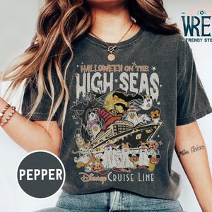 Vintage Halloween On The High Seas Shirt, Disney Cruise Line Tee, Mickey And Friends Ghost Shirt, Halloween Cruise Tee, Family Vacation 2025