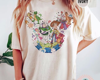Camiseta retro de Toy Story, camiseta de Toy Story de Disney World, camiseta con cabeza de Mickey, camiseta de personajes de la película Toy Story, camisetas de Jessie y Buzz Lightyear