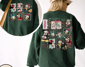 2Sided Disney Santa Mickey And Friends Sweatshirt, Mickey's Very Merry Christmas Party 2025 Tee, Disneyland Vacation Family Trip 2025 Shirts