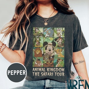 Comfort Colors Mickey and Friends Safari Shirt, Two-sided Disney Animal Kingdom Shirt, Disney Family Safari Trip Shirt, Animal Kingdom Shirt