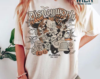 Vintage Disneyworld Halloween-tröja: Musse Piggs Inte Så Läskiga Fest, Etablerad 1971