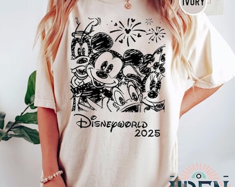 Retro Disneyworld 2025 Shirt, Retro Walt Disney Shirt, Disneyworld Matching Shirt, Disney Vacation Matching Shirt, Mickey And Friends Shirt
