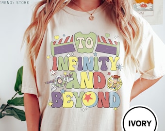 Camisa retro de Disney hasta el infinito y más allá de los colores cómodos, camisa de Buzz Lightyear, camisa de Toy Story, camisa de la familia Disney, camisa Diney Trip 2024