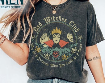 Vintage Villains Bad Witches Club Shirt, The Bad Witches Club Shirt, Why Be A Princess If You Could Be A Queen Tee, Halloween Villains Shirt