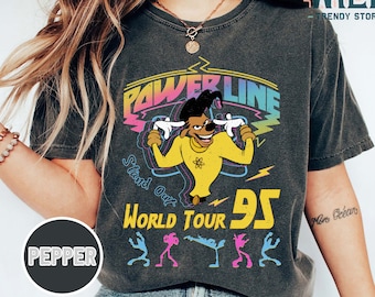 Maglietta Comfort Colors del film Retro Goofy Powerline World Tour 95'