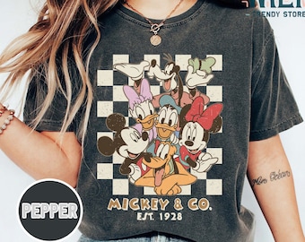 Vintage Mickey & Co 1928 Comfort Colors Shirt, Mickey And Friends Shirt, Vintage Disneyland Shirt, Disneyworld Shirts, Disney Family Shirts