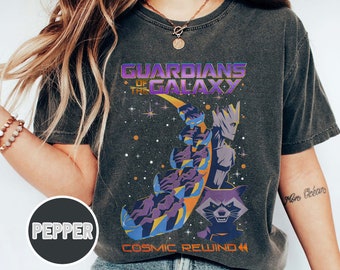 Retro Guardians of the Galaxy T-Shirt: Rocket Raccoon & Groot Comfort Colors Tee