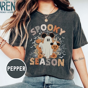 Mickey Ghost Spooky Season Comfort Colors® Shirt, Mickey Boo Halloween Shirt, Pumpkin Mickey, Disney Spooky Shirt, Disney Halloween Shirt