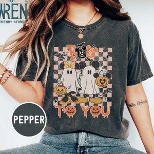 Vintage Halloween Boo To You Comfort Color Shirt, Mickey & Friends Tee, Boo Ghost Halloween Shirt, Disney Halloween Shirt, Halloween Party