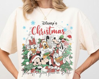 Disney's Christmas Comfort Colors-shirt, Magic Kingdom-kerst-T-shirt, de meest magische plek op aarde-sweater, Disney Family-kersttrui