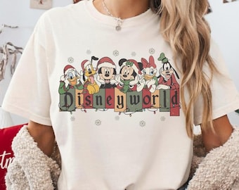 Retro Disneyland Christmas Shirt, Mickey And Friends Christmas Shirt, Disney Christmas Family Shirts, Disney Holiday Shirt, Christmas Gifts