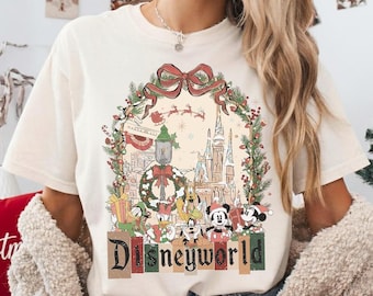 Vintage Disneyworld Christmas Shirt, Mickey And Friends Christmas Shirt, Disney Christmas Shirt, Christmas Family Shirt, Christmas Party Tee