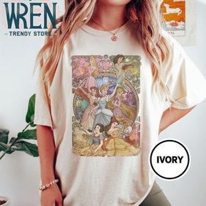 Retro Disney Princess Comfort Colors Shirt, Disney Princess Shirt, Disney Girl Trip Shirts, Disney Woman Shirt, Disney Princess Group Shirts